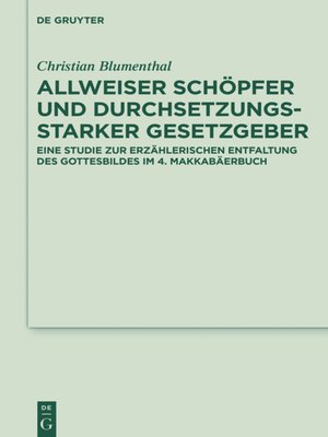 cover image of Allweiser Schöpfer und durchsetzungsstarker Gesetzgeber